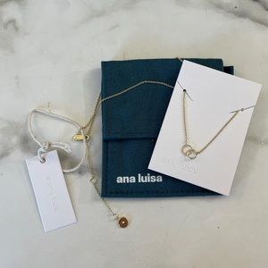 NWT Ana Luisa Sam gold interlocking ring necklace